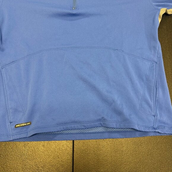 Nike Sphere Dry Blue & Gray 1/4 Zip Pullover Size M Athletic Mens Golf Swoosh - Picture 11 of 13